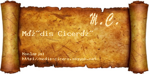Módis Ciceró névjegykártya